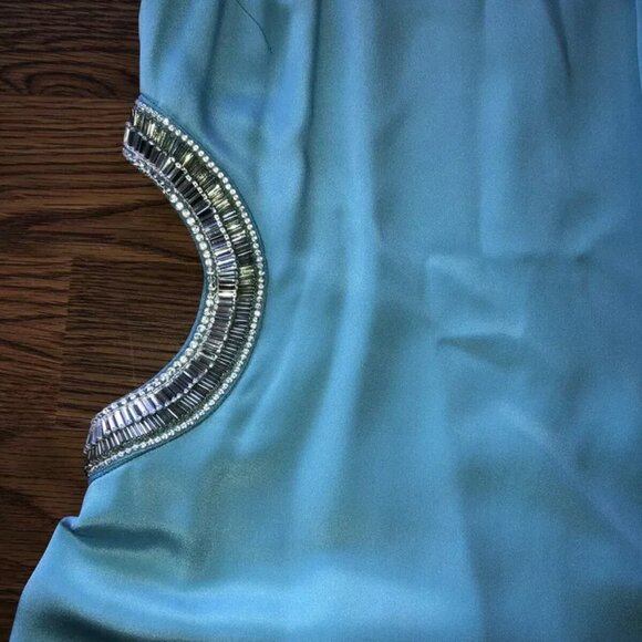 Emilio Pucci Cut Out Crystals Mod Aqua Blue Turquoise DRESS USA SZ 6 IT40 $3,500 - Picture 11 of 12